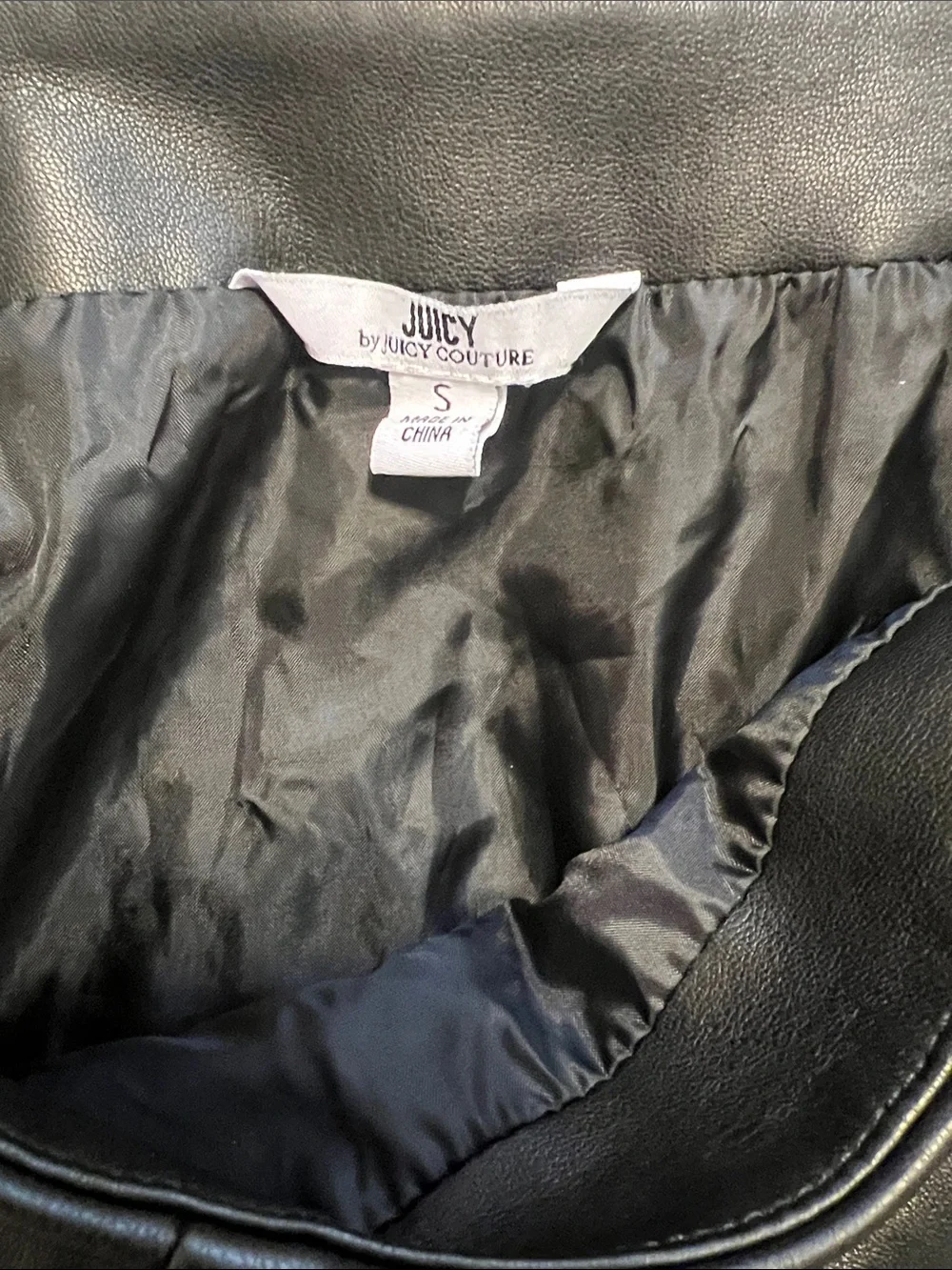 Juicy Couture Black Faux Leather Mini Skirt